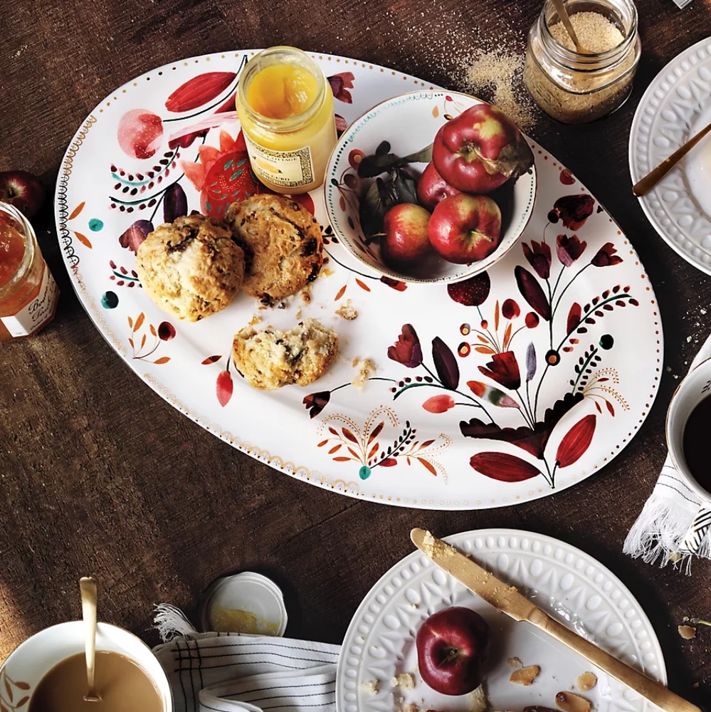 Anthropologie Harvest Foliage Serving Platter